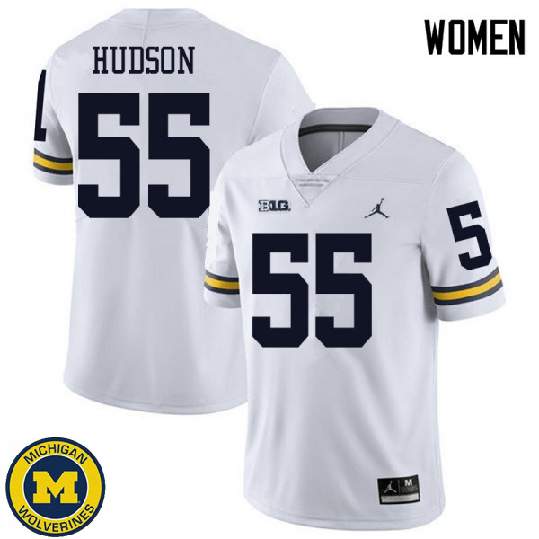 Womens University of Michigan #55 James Hudson White Jordan Brand Alumni Jersey